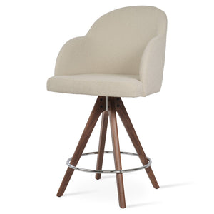 Soho Concept Tribeca Elegant Swivel Barstools & Counterstools - Solid Wood, Luxe Fabrics, 10-year Guarantee! Walnut,White  Soho-concept-dining-chair-07358