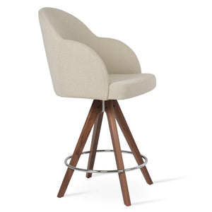 Soho Concept Tribeca Elegant Swivel Barstools & Counterstools - Solid Wood, Luxe Fabrics, 10-year Guarantee! Walnut,White  Soho-concept-dining-chair-06571