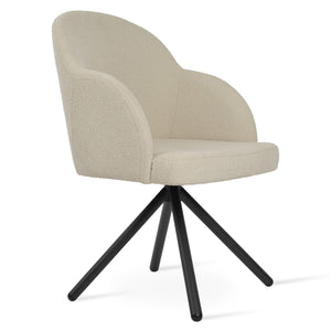 Soho Concept Avanos Stick Swivel Chair - Stylish Dining With Metal Bases, Durable Fabrics & 10-year Guarantee Options Black,White Steel Tube Soho-concept-dining-chair-00032