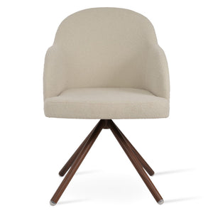 Soho Concept Avanos Stick Swivel Chair - Stylish Dining With Metal Bases, Durable Fabrics & 10-year Guarantee Options Walnut,White Steel Tube Soho-concept-dining-chair-00034