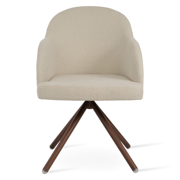 Soho Concept Avanos Stick Swivel Chair - Stylish Dining With Metal Bases, Durable Fabrics & 10-year Guarantee Options Walnut,White Steel Tube Soho-concept-dining-chair-00034