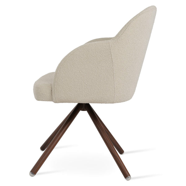 Soho Concept Avanos Stick Swivel Chair - Stylish Dining With Metal Bases, Durable Fabrics & 10-year Guarantee Options Walnut,White Steel Tube Soho-concept-dining-chair-00034