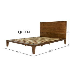 Lh Imports Allure King Bed - Stunning Acacia Wood Frame For Mid-century Style, No Boxspring Needed, Elevate Your Space Brown Solid Acacia,Mdf All001qs