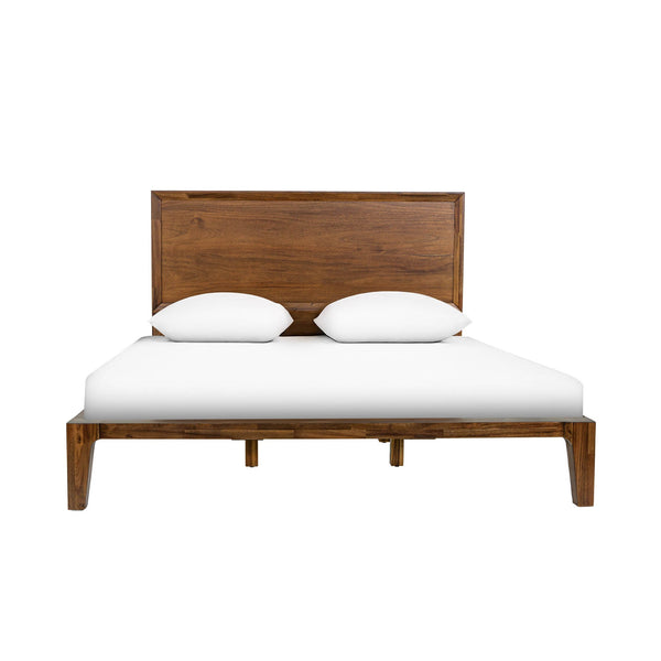 Lh Imports Allure King Bed - Stunning Acacia Wood Frame For Mid-century Style, No Boxspring Needed, Elevate Your Space Brown Solid Acacia,Mdf All001qs