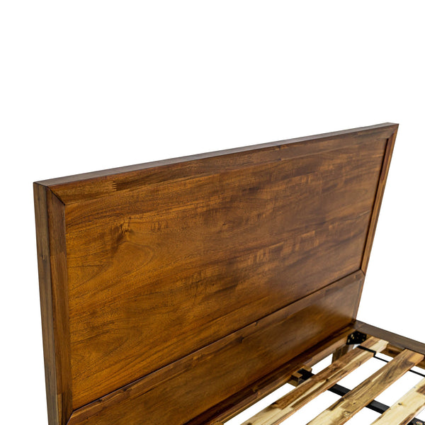 Lh Imports Allure King Bed - Stunning Acacia Wood Frame For Mid-century Style, No Boxspring Needed, Elevate Your Space Brown Solid Acacia,Mdf All001qs