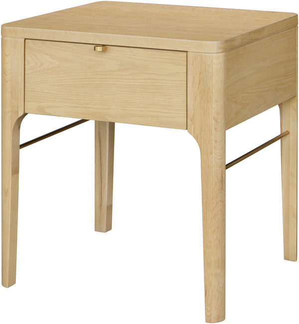 Anello ALLO-003 24"H x 22"W x 18"D End Table ALLO003-242218  Top: Brown; Base: Brown, Metallic - Brass Surya