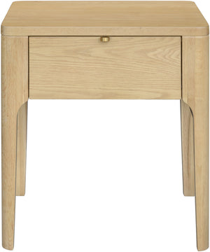 Anello ALLO-003 24"H x 22"W x 18"D End Table ALLO003-242218  Top: Brown; Base: Brown, Metallic - Brass Surya