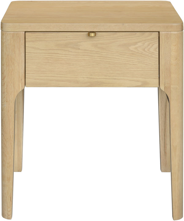 Anello ALLO-003 24"H x 22"W x 18"D End Table ALLO003-242218  Top: Brown; Base: Brown, Metallic - Brass Surya