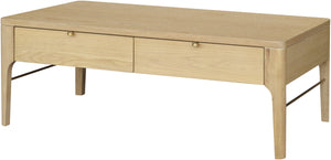 Anello ALLO-006 17"H x 48"W x 24"D Coffee Table ALLO006-174824  Top: Brown; Base: Brown, Metallic - Brass Surya