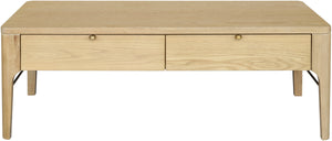 Anello ALLO-006 17"H x 48"W x 24"D Coffee Table ALLO006-174824  Top: Brown; Base: Brown, Metallic - Brass Surya