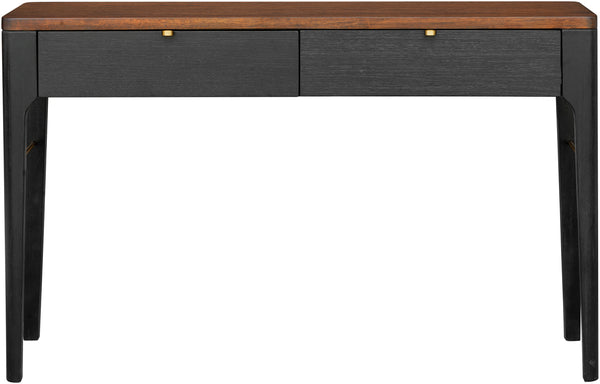 Anello ALLO-007 30"H x 48"W x 14"D Console Table ALLO007-304814  Top: Brown; Base: Black, Metallic - Brass Surya