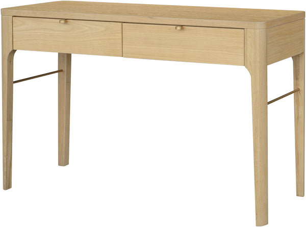 Anello ALLO-009 30"H x 48"W x 14"D Console Table ALLO009-304814  Top: Brown; Base: Brown, Metallic - Brass Surya