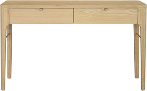 Anello ALLO-009 30"H x 48"W x 14"D Console Table ALLO009-304814  Top: Brown; Base: Brown, Metallic - Brass Surya