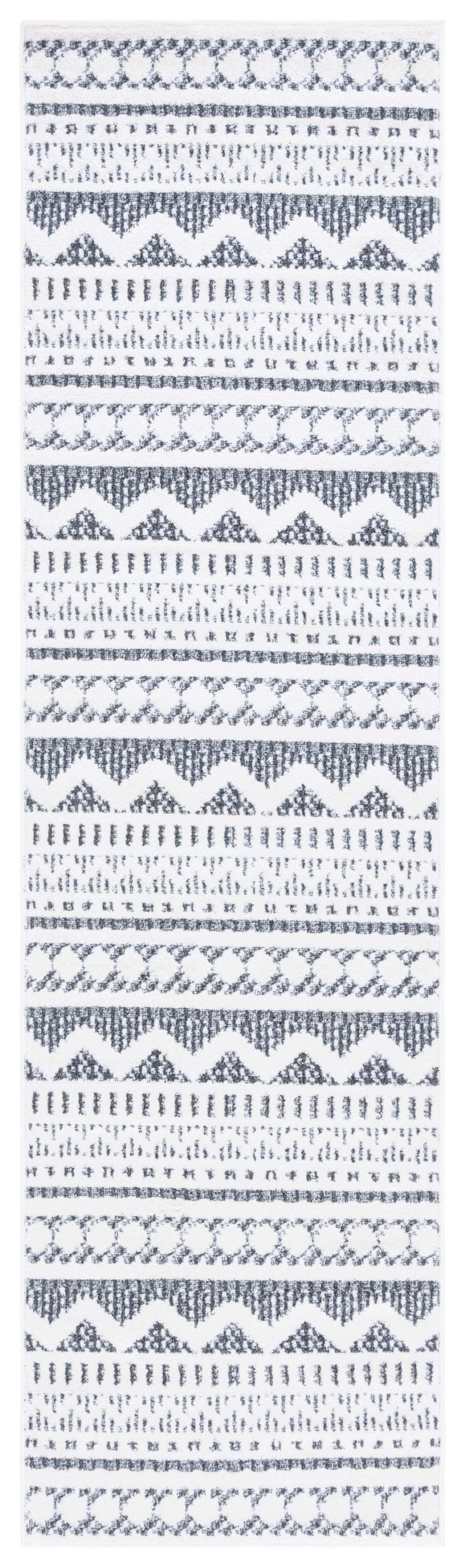 Safavieh Alamo Sophisticated Charcoal And Ivory Runner Rug - Timeless Elegance For Modern Home Décor Charcoal ,Ivory Polyester Alm716h-9