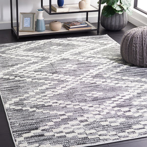 Safavieh Alamo Area Rug - Modern Charcoal And Ivory Design, Plush Polyester, Oeko-tex Certified Luxury Decor Charcoal ,Ivory Polyester Alm717h-9
