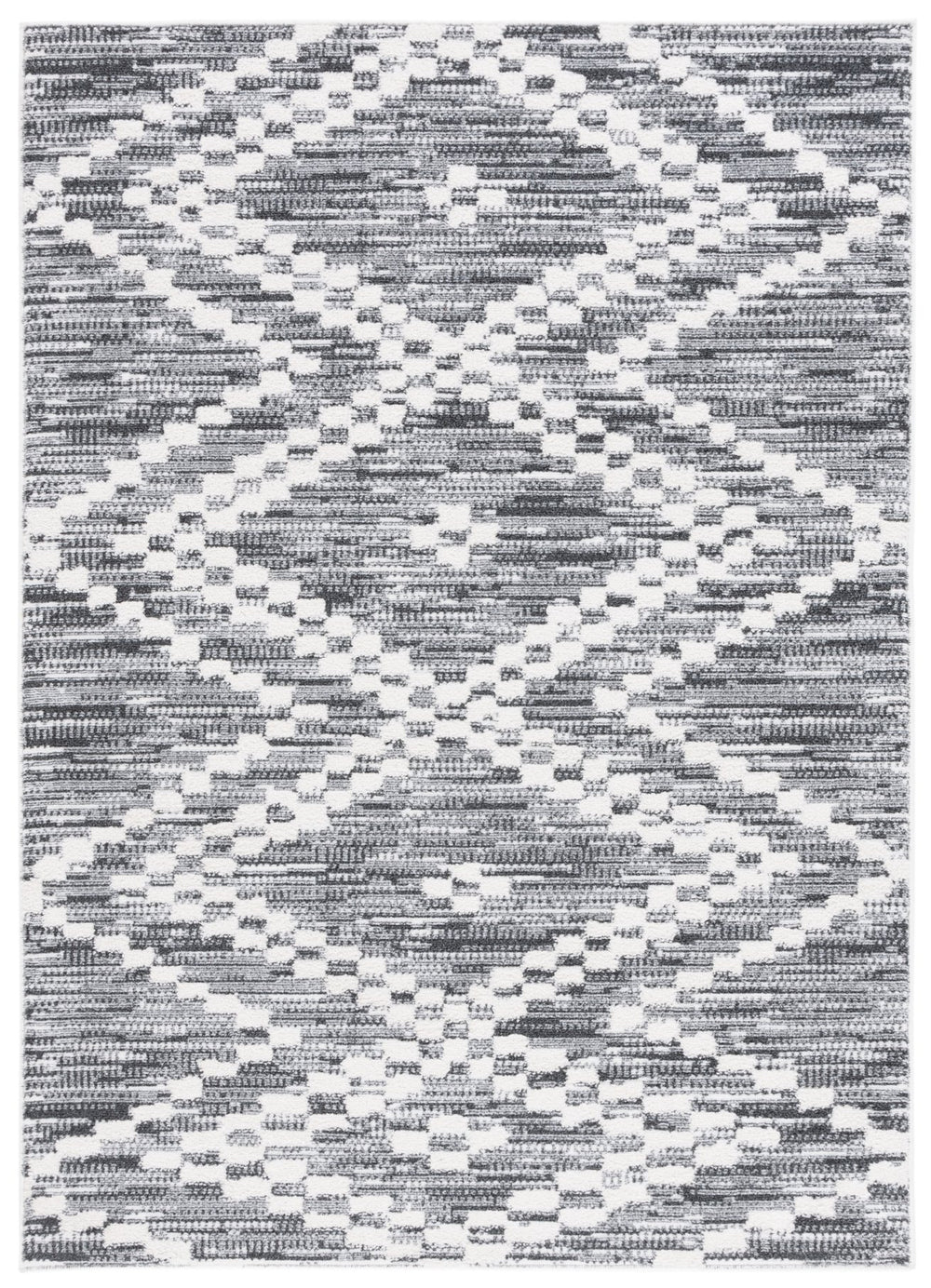 Safavieh Alamo Area Rug - Modern Charcoal And Ivory Design, Plush Polyester, Oeko-tex Certified Luxury Decor Charcoal ,Ivory Polyester Alm717h-9