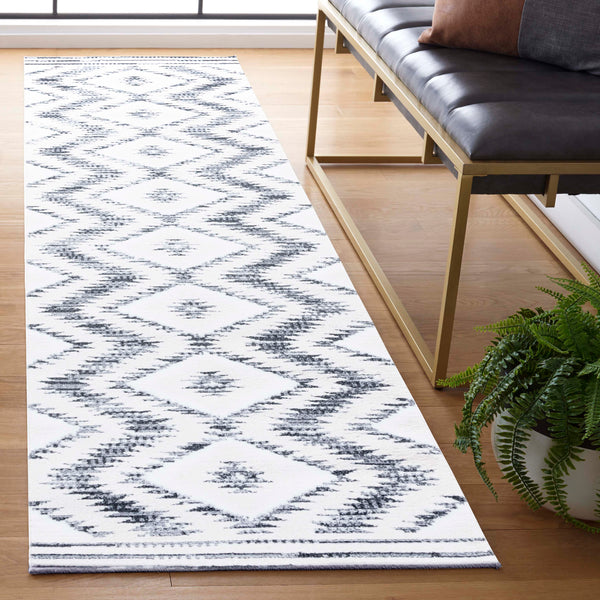 Safavieh Alamo Modern Geometric Area Rug - Luxurious Plush Comfort, Oeko-tex Certified, Contemporary Design Ivory ,Charcoal Polyester Alm737h-7sq