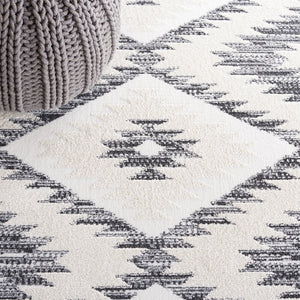 Safavieh Alamo Modern Geometric Area Rug - Luxurious Plush Comfort, Oeko-tex Certified, Contemporary Design Ivory ,Charcoal Polyester Alm737h-7sq