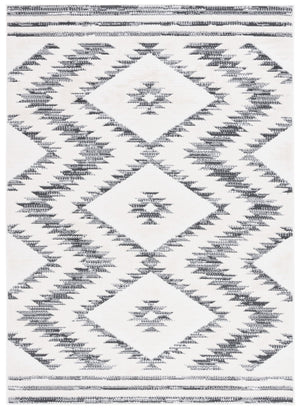 Safavieh Alamo Modern Geometric Area Rug - Luxurious Plush Comfort, Oeko-tex Certified, Contemporary Design Ivory ,Charcoal Polyester Alm737h-7sq