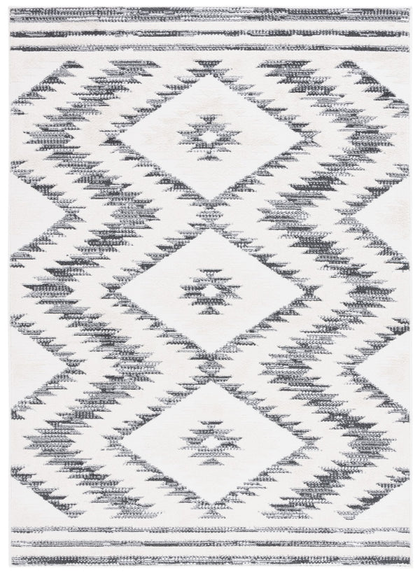 Safavieh Alamo Modern Geometric Area Rug - Luxurious Plush Comfort, Oeko-tex Certified, Contemporary Design Ivory ,Charcoal Polyester Alm737h-7sq
