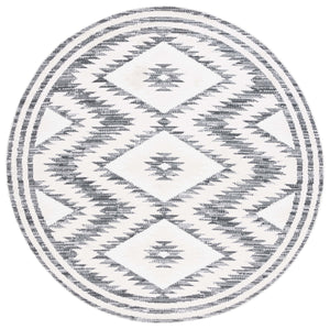 Safavieh Alamo Modern Geometric Area Rug - Luxurious Plush Comfort, Oeko-tex Certified, Contemporary Design Ivory ,Charcoal Polyester Alm737h-7sq