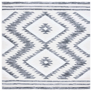 Safavieh Alamo Modern Geometric Area Rug - Luxurious Plush Comfort, Oeko-tex Certified, Contemporary Design Ivory ,Charcoal Polyester Alm737h-7sq