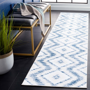 Safavieh Alamo Modern Geometric Area Rug - Luxurious Plush Comfort, Oeko-tex Certified, Contemporary Design Ivory ,Blue Polyester Alm737m-9