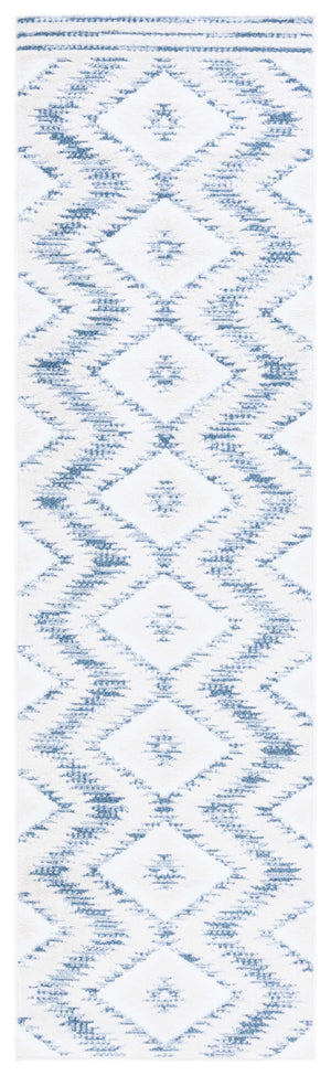 Safavieh Alamo Modern Geometric Area Rug - Luxurious Plush Comfort, Oeko-tex Certified, Contemporary Design Ivory ,Blue Polyester Alm737m-9