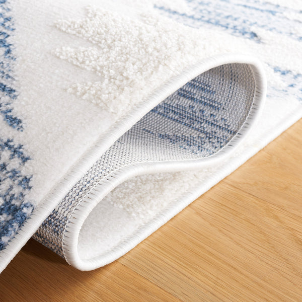 Safavieh Alamo Modern Geometric Area Rug - Luxurious Plush Comfort, Oeko-tex Certified, Contemporary Design Ivory ,Blue Polyester Alm737m-9