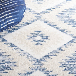 Safavieh Alamo Modern Geometric Area Rug - Luxurious Plush Comfort, Oeko-tex Certified, Contemporary Design Ivory ,Blue Polyester Alm737m-9
