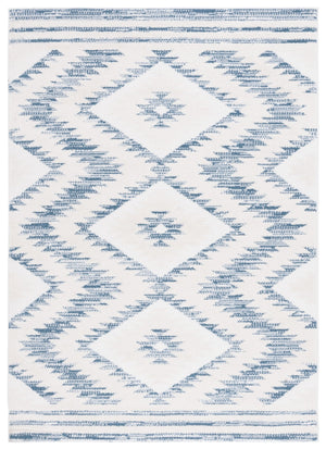 Safavieh Alamo Modern Geometric Area Rug - Luxurious Plush Comfort, Oeko-tex Certified, Contemporary Design Ivory ,Blue Polyester Alm737m-9