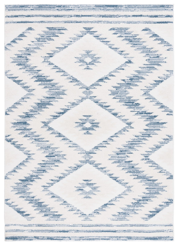 Safavieh Alamo Modern Geometric Area Rug - Luxurious Plush Comfort, Oeko-tex Certified, Contemporary Design Ivory ,Blue Polyester Alm737m-9