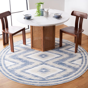Safavieh Alamo Modern Geometric Area Rug - Luxurious Plush Comfort, Oeko-tex Certified, Contemporary Design Ivory ,Blue Polyester Alm737m-9