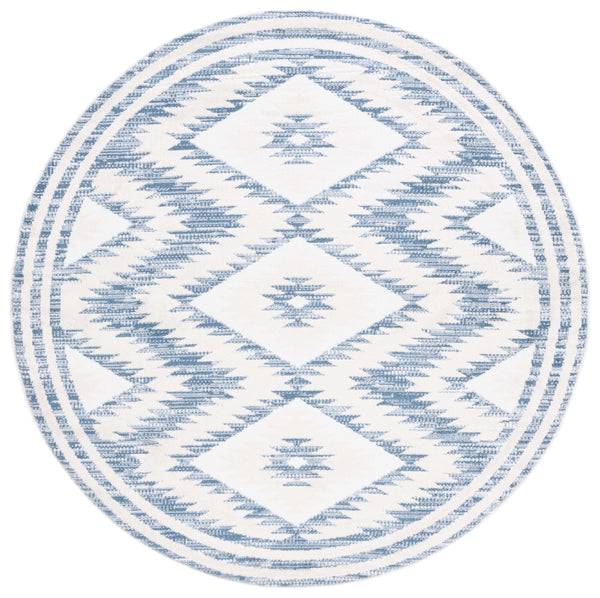 Safavieh Alamo Modern Geometric Area Rug - Luxurious Plush Comfort, Oeko-tex Certified, Contemporary Design Ivory ,Blue Polyester Alm737m-9