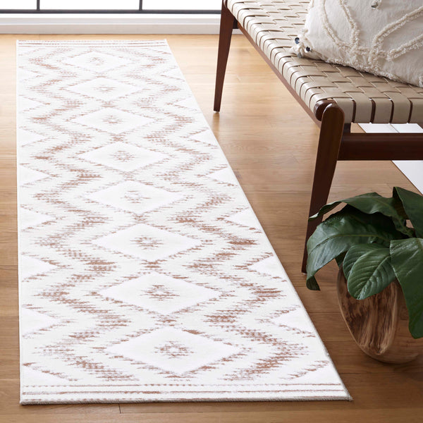 Safavieh Alamo Modern Geometric Area Rug - Luxurious Plush Comfort, Oeko-tex Certified, Contemporary Design Ivory ,Taupe Polyester Alm737t-7sq