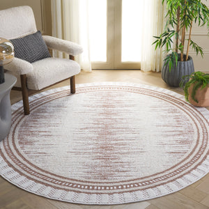 Safavieh Alamo Modern Geometric Area Rug - Luxurious Plush Comfort, Oeko-tex Certified, Contemporary Design Ivory ,Taupe Polyester Alm737t-7sq