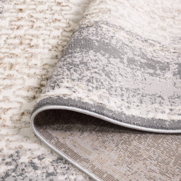 Safavieh Alenia Abstract Area Rug Power Loomed Ivory Grey Polyester Blend for Modern Living ALN100A-6