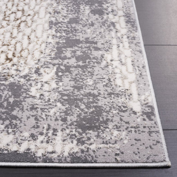 Safavieh Alenia Abstract Area Rug Power Loomed Ivory Grey Polyester Blend for Modern Living ALN100A-6