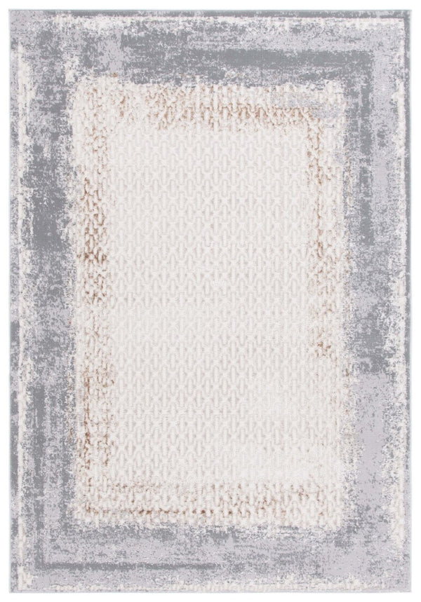 Safavieh Alenia Abstract Area Rug Power Loomed Ivory Grey Polyester Blend for Modern Living ALN100A-6