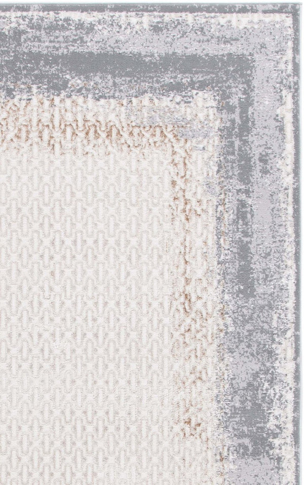 Safavieh Alenia Abstract Area Rug Power Loomed Ivory Grey Polyester Blend for Modern Living ALN100A-6