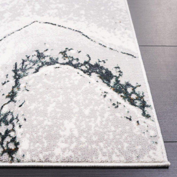 Safavieh Alenia Abstract Grey Ivory Power Loomed Polyester Area Rug for Living Room Decor ALN103F-6