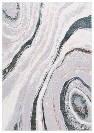 Safavieh Alenia Abstract Grey Ivory Power Loomed Polyester Area Rug for Living Room Decor ALN103F-6