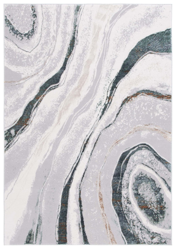 Safavieh Alenia Abstract Grey Ivory Power Loomed Polyester Area Rug for Living Room Decor ALN103F-6
