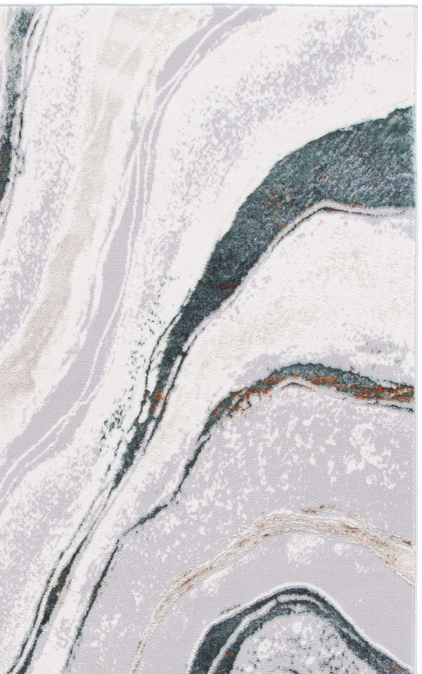 Safavieh Alenia Abstract Grey Ivory Power Loomed Polyester Area Rug for Living Room Decor ALN103F-6