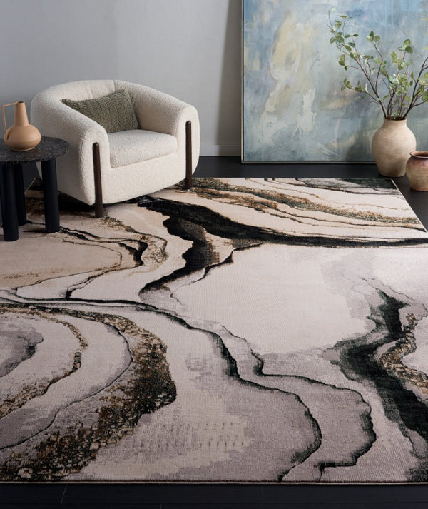 Safavieh Alenia Abstract Power Loomed Rug in Muted Tones for Modern Living Spaces 8'-0" x 10'-0" ALN104F-8