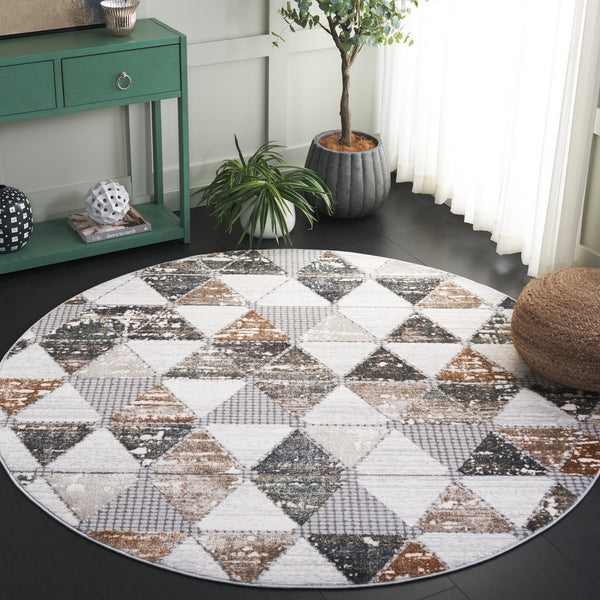 Safavieh Alenia Modern 8' X 10' Area Rug In Grey/Beige - Durable, Stylish, Geometric Design For Any Room Grey ,Beige 78% Polyester,14% Jute,8% Latex Aln106f-8