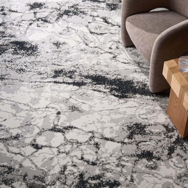 Safavieh Alenia Abstract Two-Tone Grey Power-Loomed Polyester Rug for Modern Living Spaces 8'-0" x 10'-0" ALN111F-8