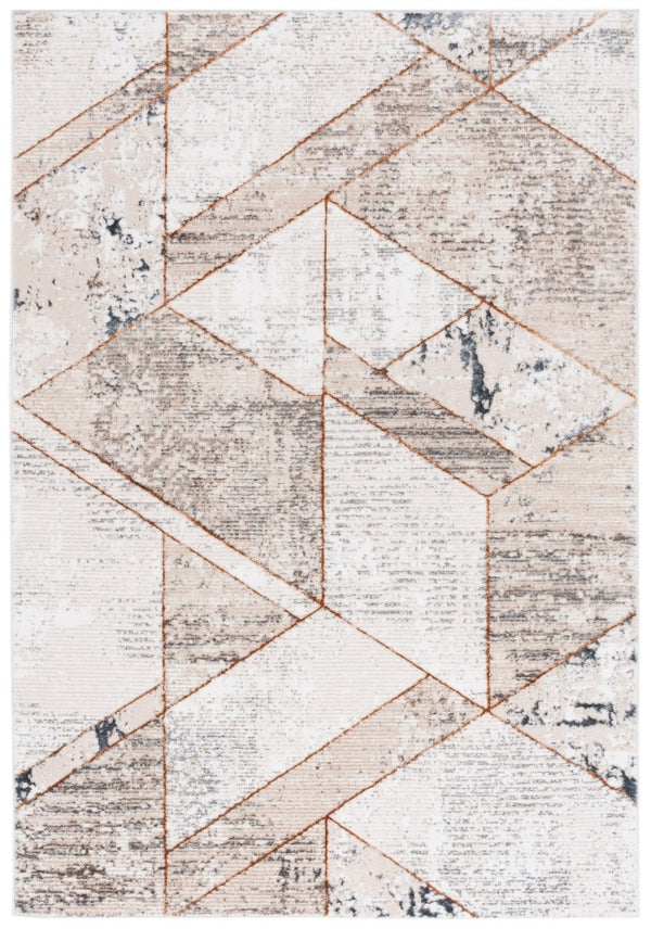 Safavieh Alenia Geometric Area Rug Power Loomed Low Pile Neutral Tones for Modern Living Rooms 5'-3" x 7'-6" ALN115B-5