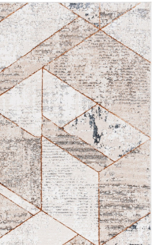 Safavieh Alenia Geometric Area Rug Power Loomed Low Pile Neutral Tones for Modern Living Rooms 5'-3" x 7'-6" ALN115B-5