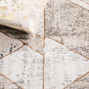 Safavieh Alenia Geometric Area Rug Power Loomed Low Pile Neutral Tones for Modern Living Rooms 8'-0" x 10'-0" ALN115B-8